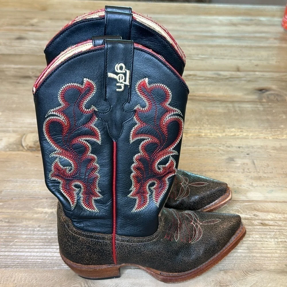 Girls Leather Cowboy Boots Size 13